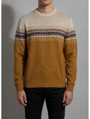 Paul Fredrick vintage 70's syle mod argyle 100% cotton Sweater